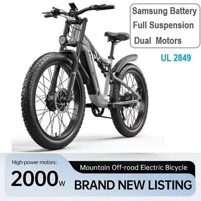 26  Double Shock E-Bike Electric Bike 2*1000W E Mountain Bike 840Wh Fatbike MTB • $1699