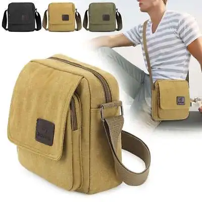 Canvas Cross Body Bag Messenger Shoulder School Pack Vintage Men Portable Tote • $12.29