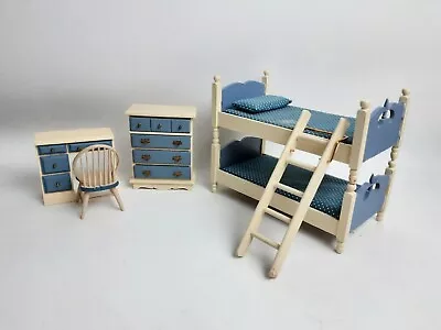 Concord Dollhouse Miniatures 1:12 Bunkbed Desk Chair Dresser Ladder 80's • $34.99