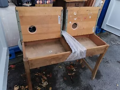£45 • Buy Old Vintage Wooden School Desk (Double) Pine See Description /pictures