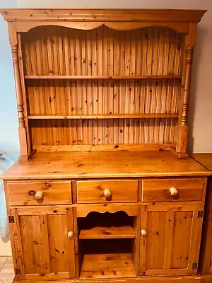 Solid Pine Dresser Display Cabinet With Drawers And Cupboards  • £150