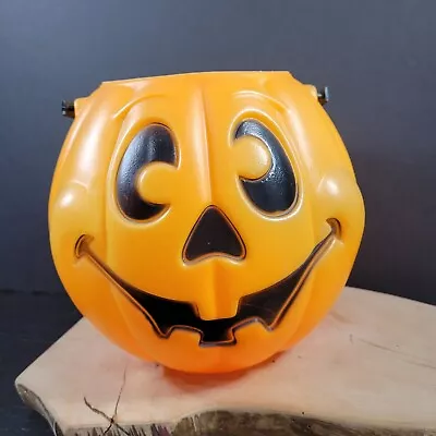 Grand Venture Pumpkin Pail Vintage Jack O Lantern 1997 Blow Mold Halloween 8  • $8.95