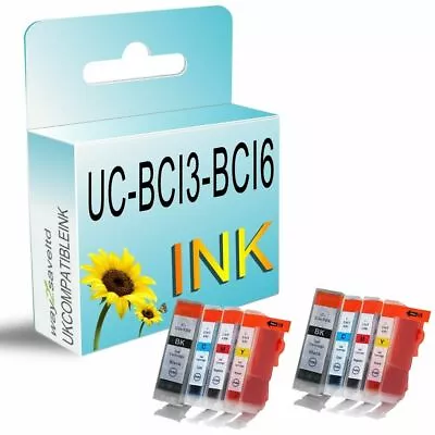 8 Ink Cartridge Replace For BCI3 BCI6 Pixma IP3000 IP4000 MP750 MP780 MP760 • £7.14