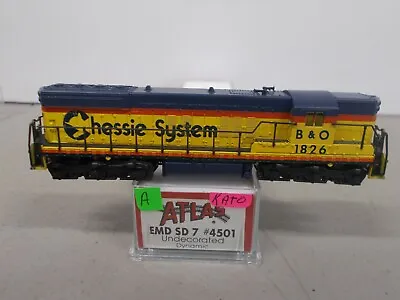 Atlas/kato ~ B & O - Chessie System Sd-7 Locomotive # 1826 ~ Lot A ~ N Scale • $100