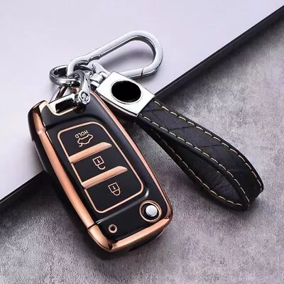 TPU Car Flip Remote Key Fob Cover For Hyundai I30 I35 I40 Solaris Kona Black • $22.99