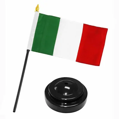 Italy Italian Flag 4 X6  Desk Set Table Stick Black Base • $7.24