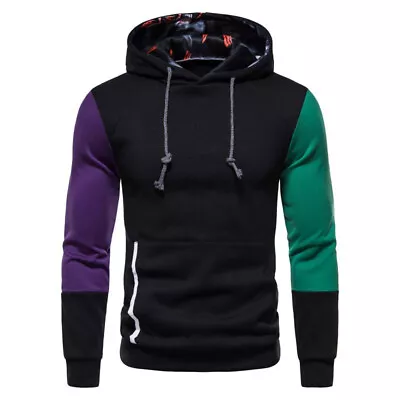 Mens Slim Fit Hoodie Long Sleeve Casual Hooded Coat Hip Hop Sweatshirt Outwear • $28.20