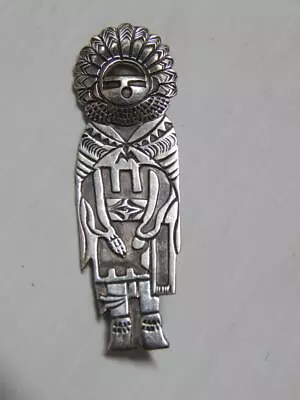 Vintage Hopi Indian Sterling Silver Kachina Pin / Pendant - Nice Overlay A+ Gift • $87.88