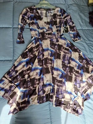 $9.99 • Buy Simply Vera Vera Wang Multicolor Handkerchief Fit & Flare Dress Size: XS