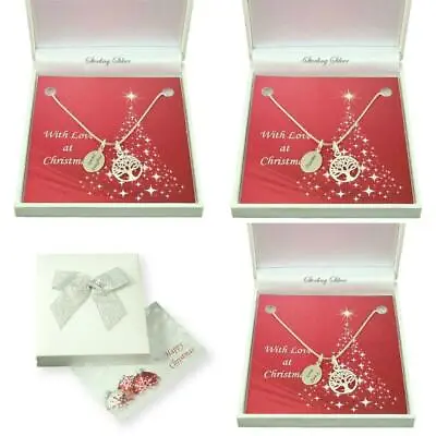 Sterling Silver Tree Of Life Necklace Personalised EngravingChristmas Gift Box • £24.99