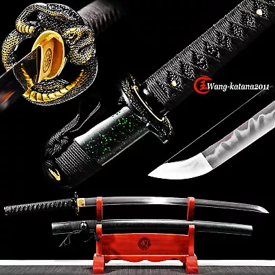 Black Snake Katana Clay Tempered T10 Japanese Samurai Functional Handmade Sword • $99