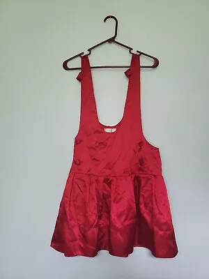 Erin Fetherston Target Juniors 9 Mini Jumper Dress Red Shiny Satiny Sleeveless  • $17.99