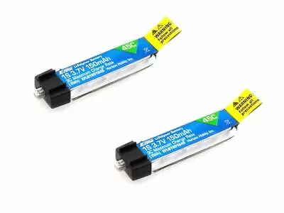  2 X E-flite 150mAh 1S 3.7V 45C LiPo Battery Nano CPX Ultra Micro EFLB1501S45 • £19.99