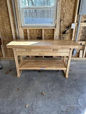 60 In. Three Drawer Hardwood Workbench Woodworking Projects Garage Carpenters • $286.50