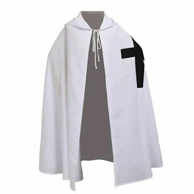 Medieval Crusader Teutonic Knights Costume SCA Reenactment White Cloak Robe • £27.59