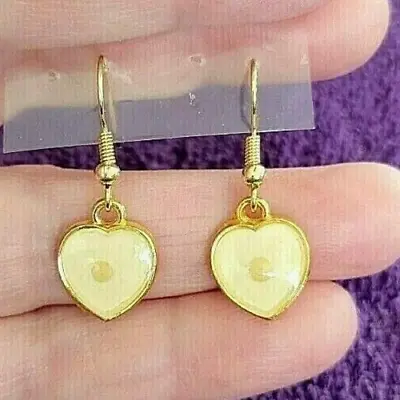 Earrings Mustard Seed Faith Heart Drop Dangle Hook - 1 Pair - Very Unique!!! • $5.95