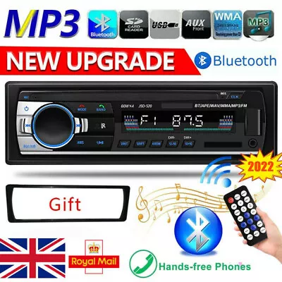 1 Din Car Radio Bluetooth Stereo FM/USB/AUX/TF In-dash Head Unit 12V MP3 Player • £10.99