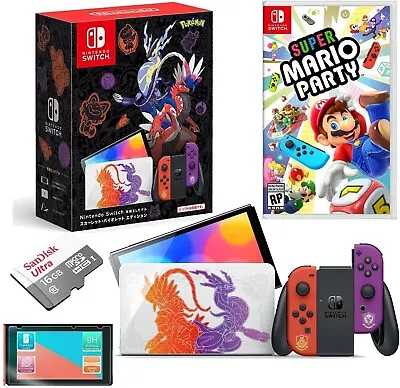 NEW Nintendo Switch OLED Pokemon Scarlet & Violet + MARIO PARTY BUNDLE & MORE • $349.99