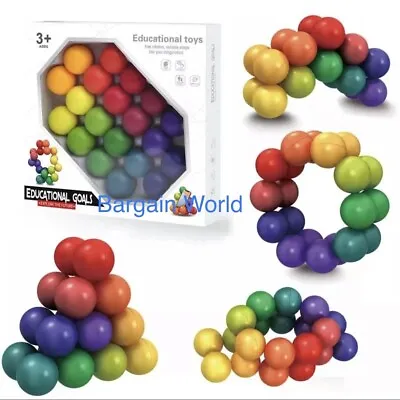 £6.99 • Buy New Fidget Puzzle Ball Toy Colourful Free Rotation Stress Relief ADHD Kids Adult