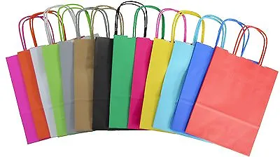 £15.75 • Buy Paper Gift Carrier Bags Kraft +handles Christmas Birthday Wedding Party Loot Bag