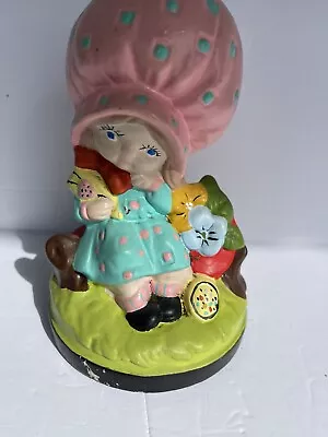 Vintage Hand Painted 1970's Little Girl Pink Bonnet Hat  Figure 6  Ceramic • $6.99