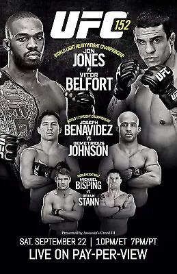 UFC 152 Poster | Jon Jones Vs Vitor Belfort | Benavidez Vs DJ | Bisping Vs Stann • $19.99