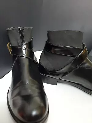 $18 • Buy Zara Trafaluc Black Pull On Ankle Boots 38(US8)