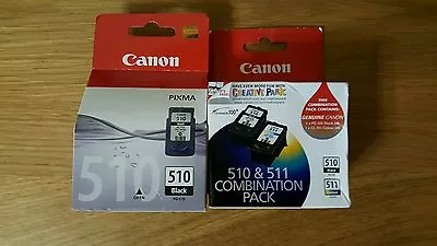 3x Canon Genuine Ink Cartridges 2x PG510 PG 510 1x CL511 MP240 MP480 MX320MP250  • $74.50