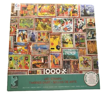 Ceaco Jigsaw Puzzle  Art Stamps  2020 Barbara Behr Unopened Monet Van Gogh Klimt • $13.98