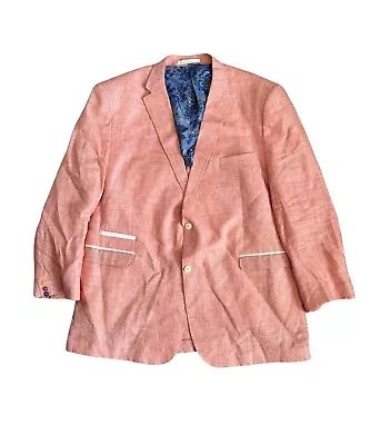 Inserch 100% Linen Blazer Mens Size 3XL Big & Tall Papaya Sport Coat Suit Jacket • $79.99