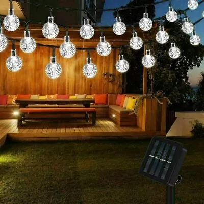 60led Solar Powered Retro Bulb String Lights Garden Outdoor Fairy Summer Lamp • £7.79