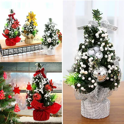 £4.99 • Buy 1x Mini Christmas Table Desk Artificial Xmas Tree Decoration Office Xmas Gift