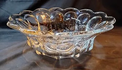 Impressive Heisey Glass Puritan Colonial Clear 12  Flared Centerpiece Bowl • $99.99