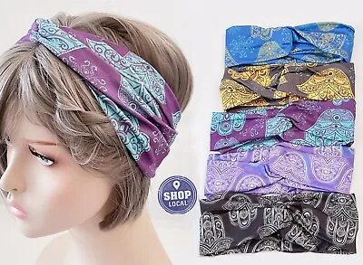 Women Lady Boho Yoga Gym Cross Twist Wide Hair Head Band Bandanna Headband Wrap • $9.89