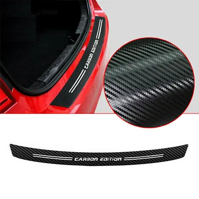 $18.35 • Buy Carbon Fiber Film Car Trunk Guard Plate Sticker Moulding Trim Accessories 100CM 