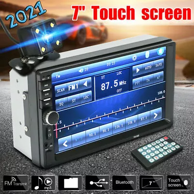7  Double 2 DIN Car Bluetooth MP5 Player Touch Screen Stereo Radio + Camera • $29.99