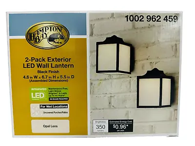 Hampton Bay Outdoor Wall Lantern Integrated LED Exterior Lights 2-Pack • $34.99