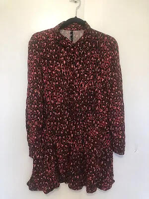 Zara Trf Shirt Dress Leopard Pattern Medium • £12