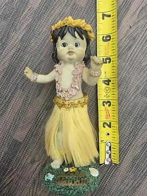 Vintage Aloha Hawaii Souvenir Girl Grass Skirt Sculpture Figure Hula Dance !! • $9.99