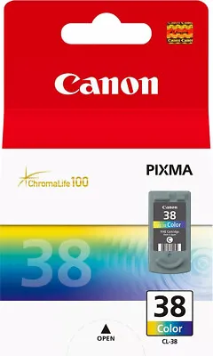 New Genuine Canon CL-38 Colour Ink Cartridge For Pixma MP220 MP140 (2146B001) • £19.59