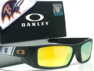 NFL Oakley Gascan BALTIMORE RAVENS Mat Black POLARIZED Galaxy Gold Sunglass 9014 • $128.87