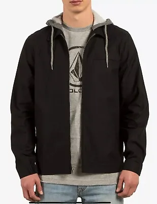 Volcom Warren Full Zip Hooded Jacket A1531700 Black Gray Men's Size Large NWT • $34.99