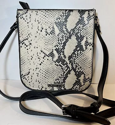 Steve Madden Gray Black White Snake Print Crossbody Purse • $11.50