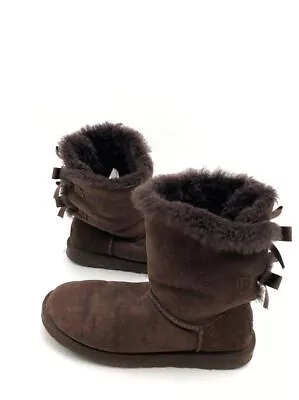 Women's Ugg Chocolate Brown Bailey Bow Boots - Size 9 • $9.99