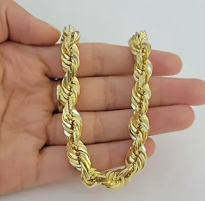 10k Yellow Gold Mens 6mm Diamond Cut Rope Genuine Italian Chain Link Bracelet 8  • $299.99