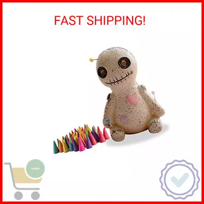 Voodoo Doll Incense Holder Mini Cone Incense Burner With 10 Incense Cones Resin • $14.99