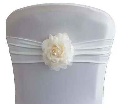 Vintage Rose Clip Ivory Chair Sash Wedding Party Embellishment Decor • $26.57