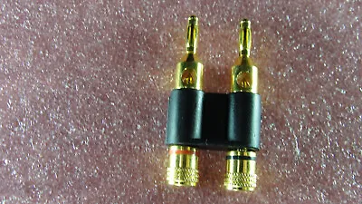 Monster A243 Gold Dual Banana Plugs Screw Type Speaker Wire Quick Connector • $14.99