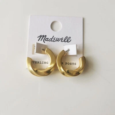 $9.99 • Buy New 25mm MadeWell Twisted Hoop Earrings Gift Vintage Women Party Holiday Jewelry