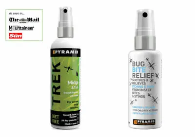 £14.95 • Buy Pyramid Midge & Tick 100ml & Bug Bite Relief Twin Pack Travel Repellent Relief
